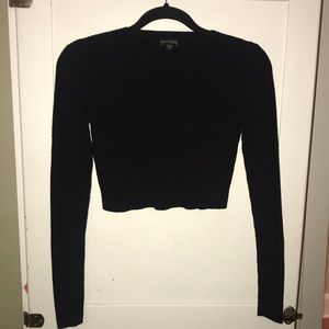 Express all over rib crop sweater